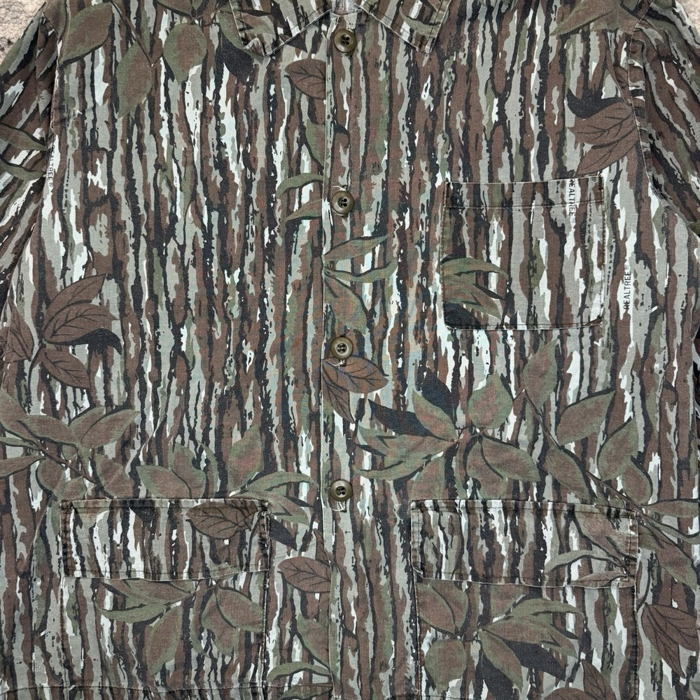 Vintage Sports Afield Shirt Mens Realtree Original Treebark Hunting Large 90s - Picture 2 of 10